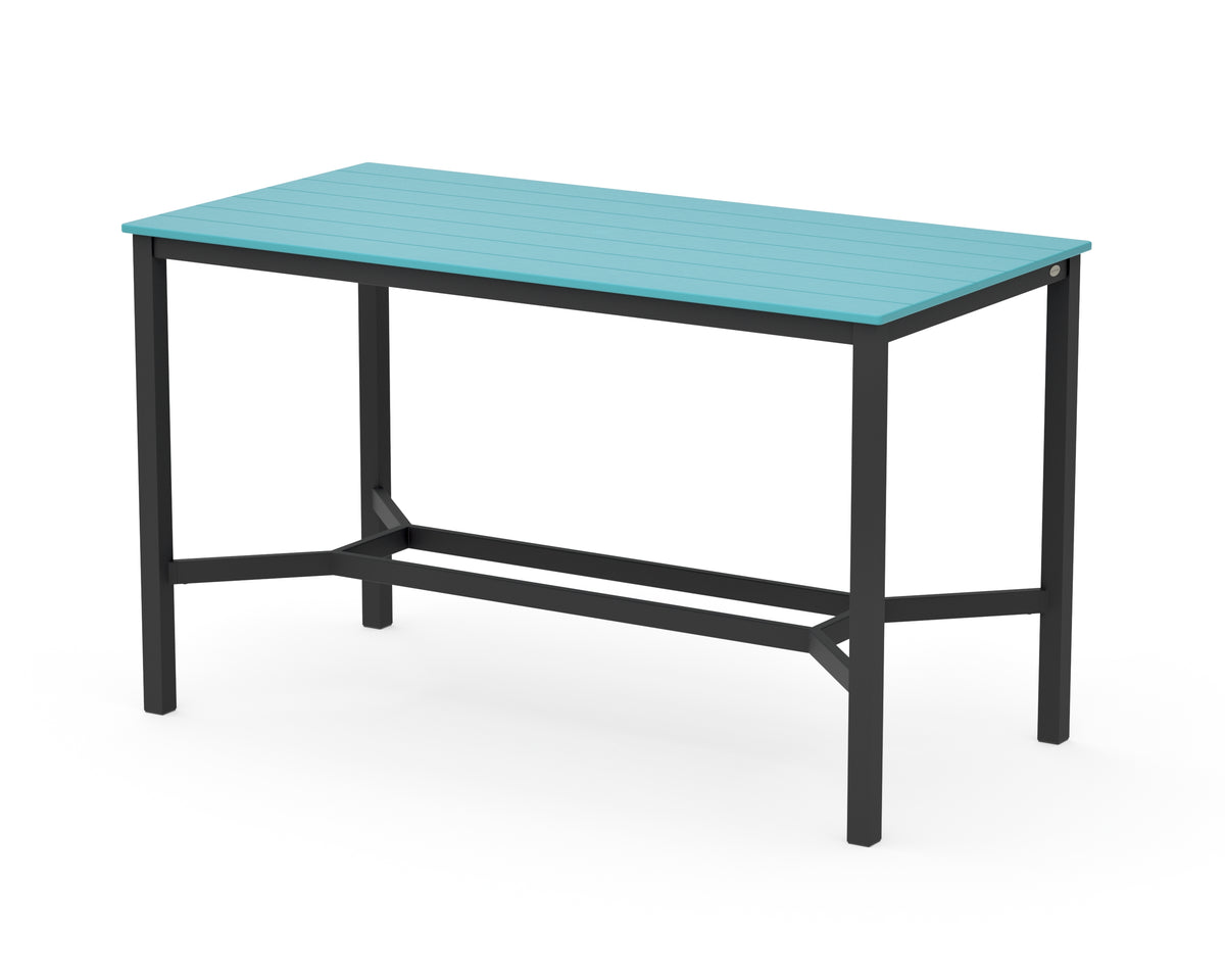 POLYWOOD Main Street 36 x 72 Bar Table in Black / Aruba