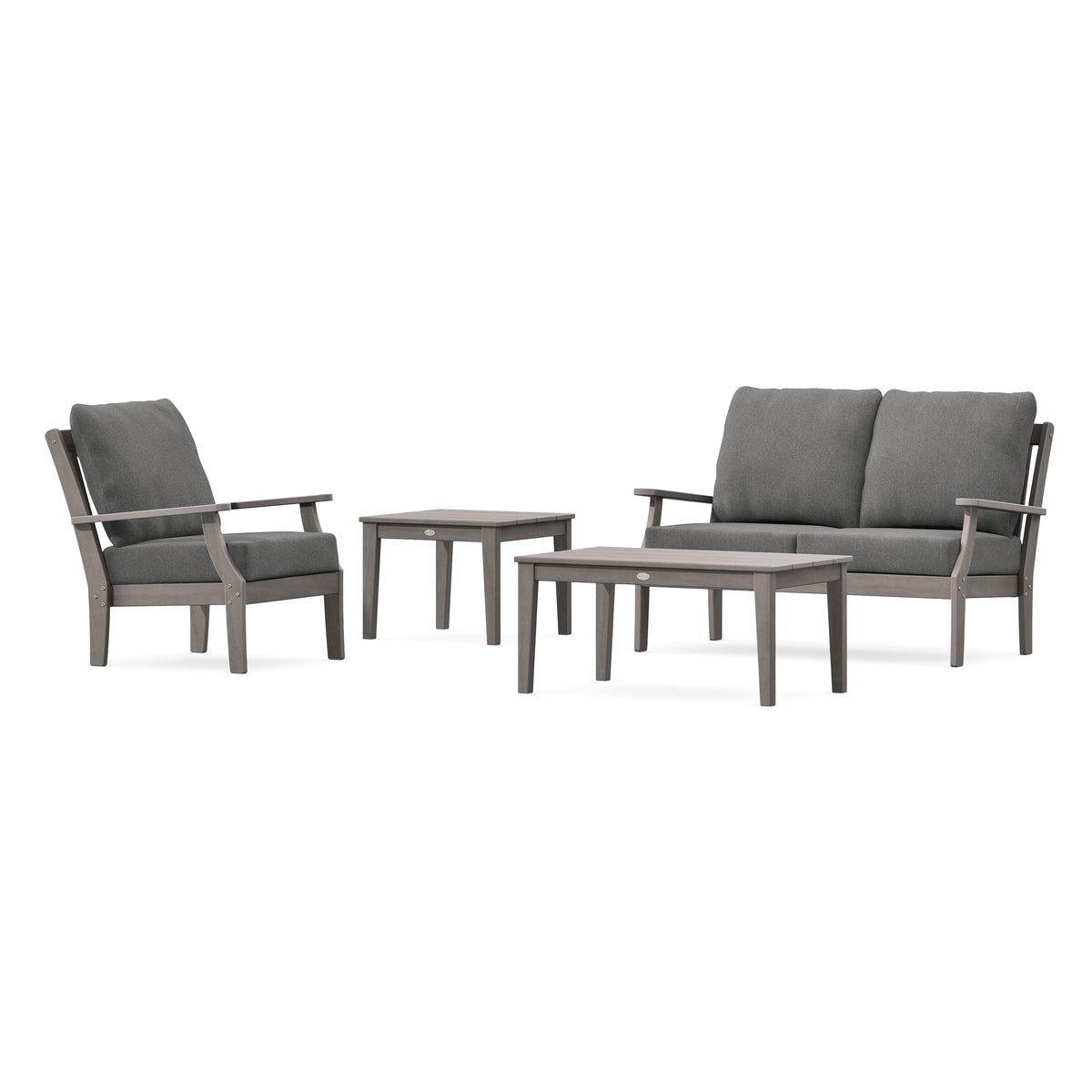 POLYWOOD Braxton 4-Piece Deep Seating Set in Driftwood