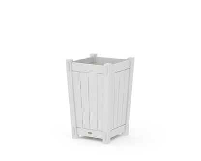 POLYWOOD Vineyard Tapered Square Short Planter Box in Vintage White