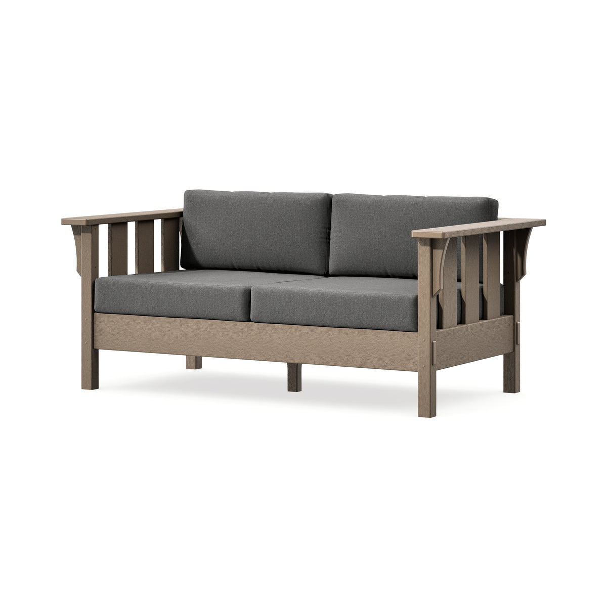 POLYWOOD Acadia Deep Seating Loveseat in Vintage Sahara / Ash Charcoal