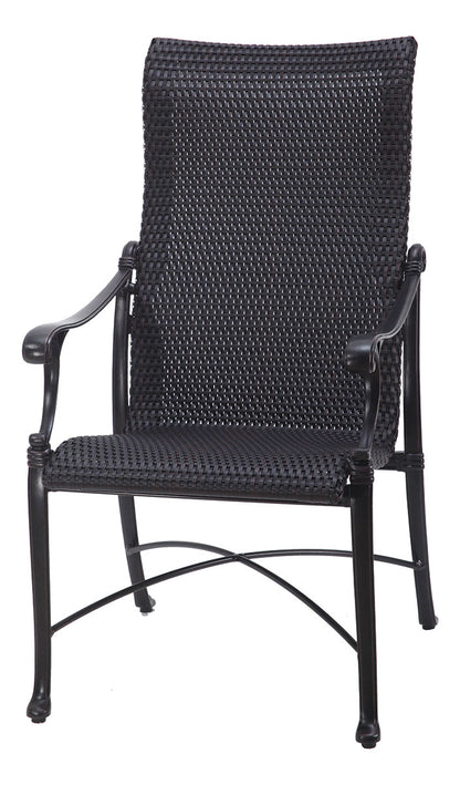 Gensun Michigan Woven High Back Dining Chair in Carbon