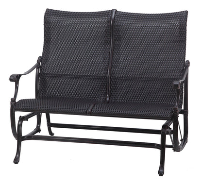 Gensun Michigan Woven High Back Loveseat Glider in Carbon