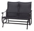 Gensun Michigan Woven High Back Loveseat Glider in Carbon