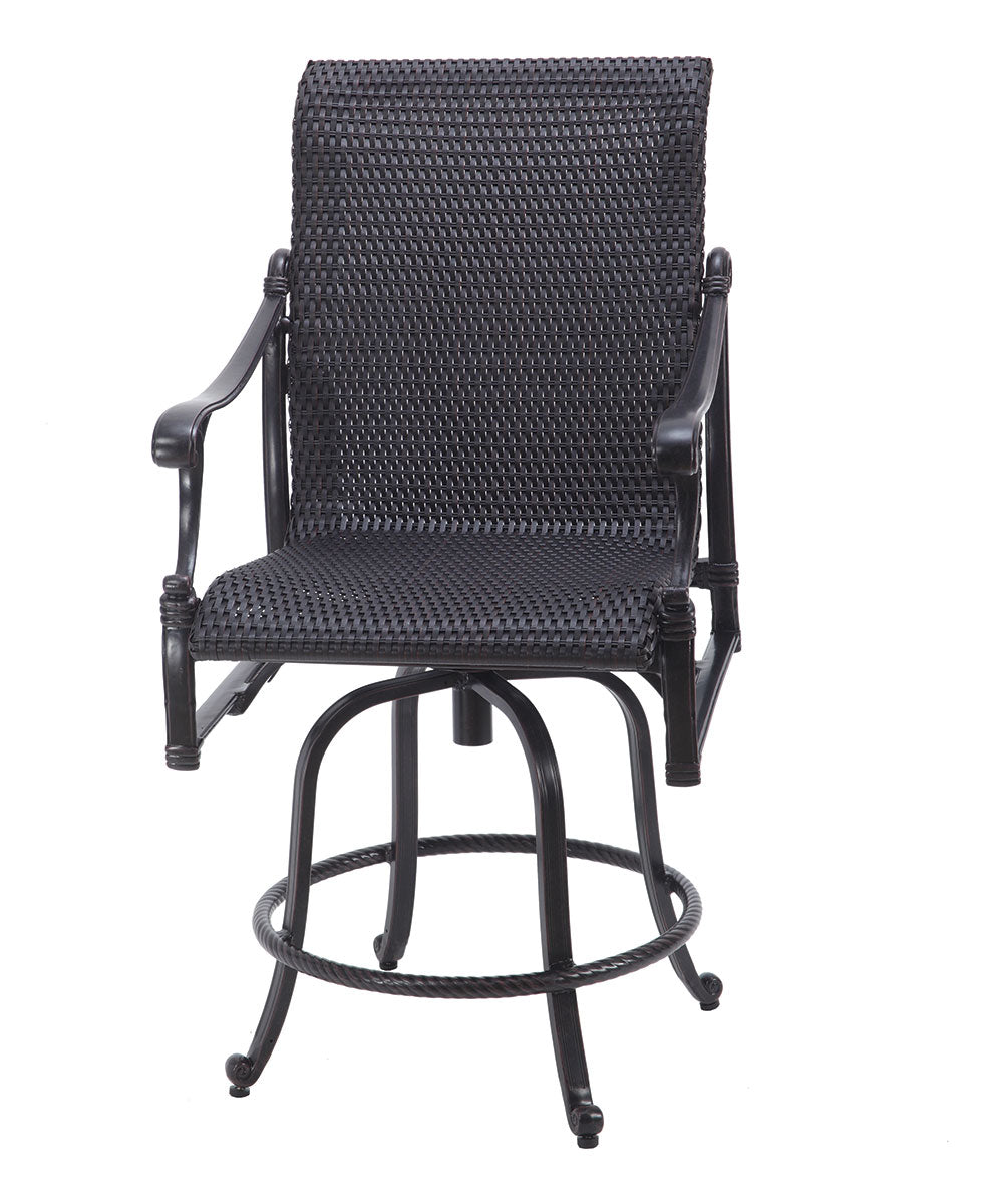 Gensun Michigan Woven Swivel Balcony Stool in Carbon