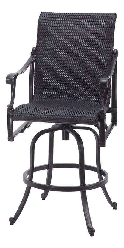Gensun Michigan Woven Swivel Bar Stool in Carbon