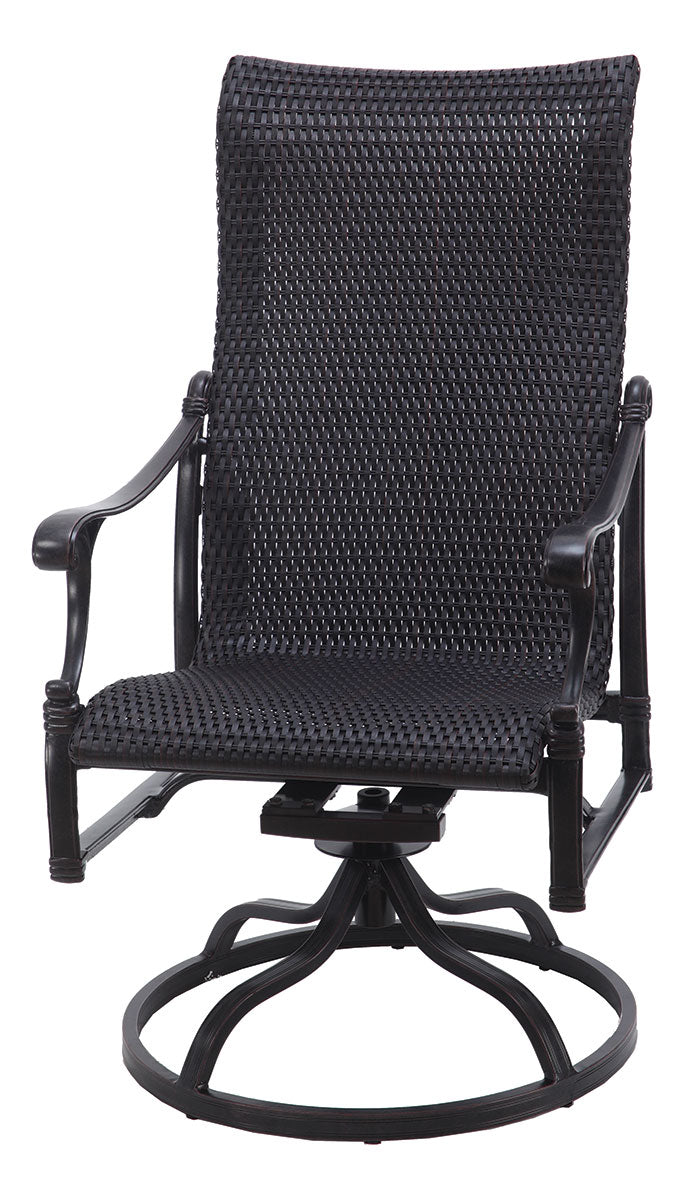 Gensun Michigan Woven High Back Swivel Rocker in Carbon