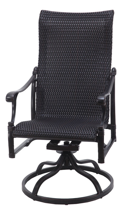 Gensun Michigan Woven High Back Swivel Rocker in Carbon