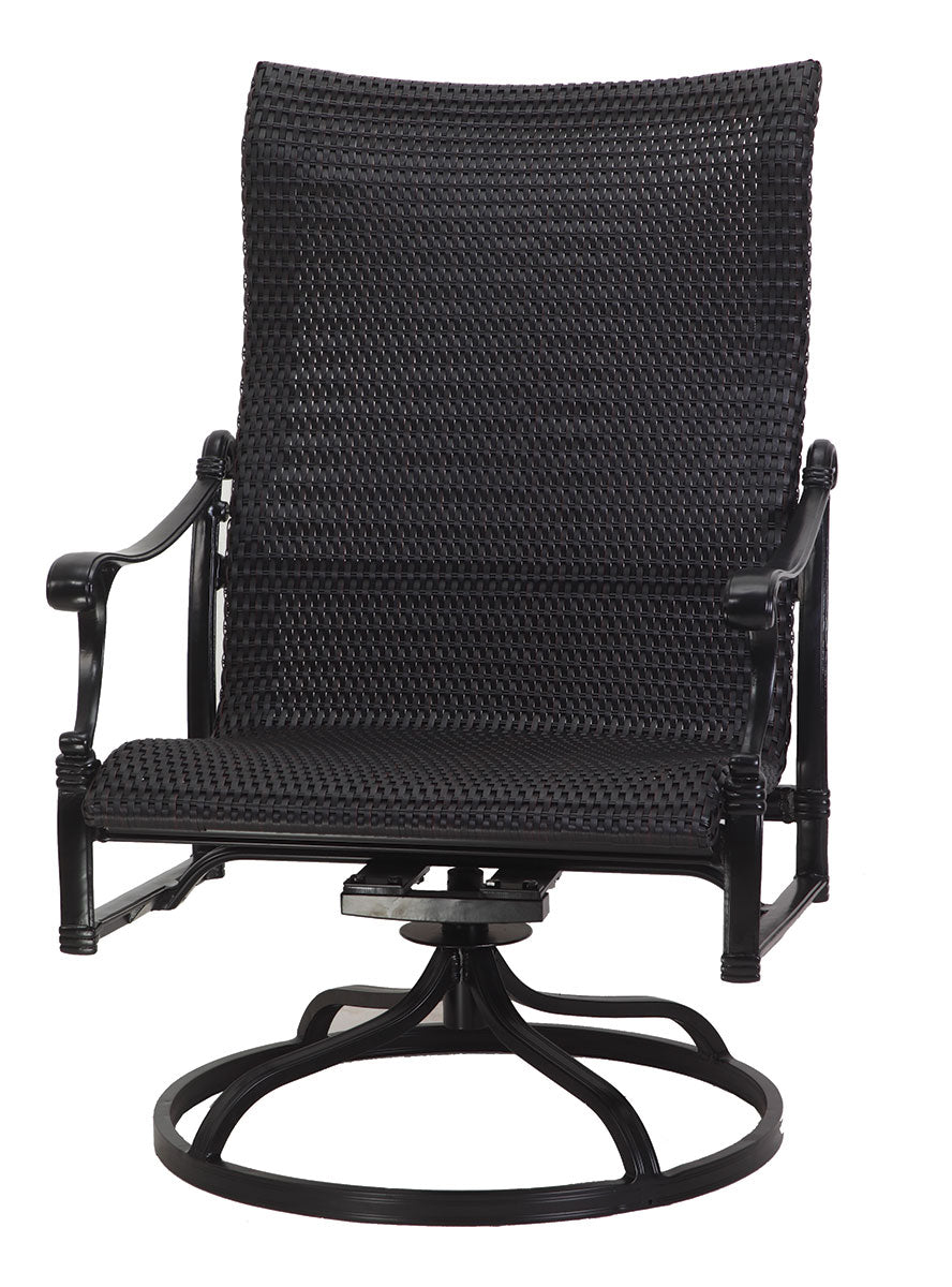 Gensun Michigan Woven High Back Swivel Rocking Lounge Chair in Carbon