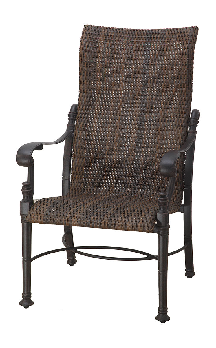 Gensun Florence Woven High Back Dining Chair in Carbon
