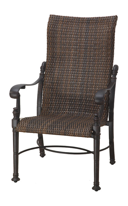 Gensun Florence Woven High Back Dining Chair in Carbon