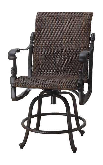 Gensun Florence Woven Swivel Balcony Stool in Carbon