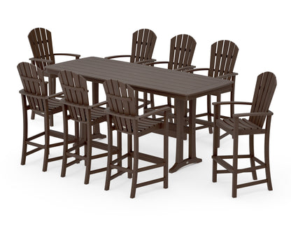 POLYWOOD Palm Coast 9-Piece Bar Set with Trestle Legs in Kona
