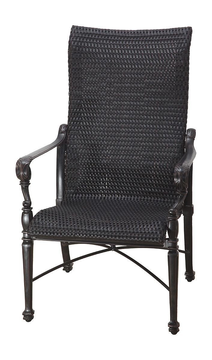 Gensun Grand Terrace Woven High Back Dining Chair in Vintage
