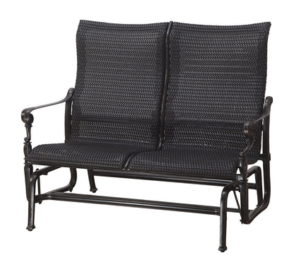 Gensun Grand Terrace Woven High Back Loveseat Glider in Vintage