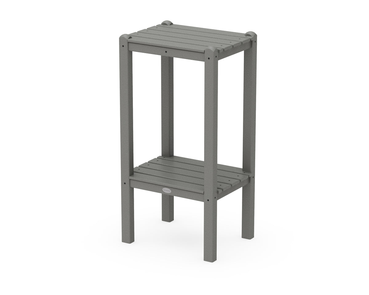 POLYWOOD Two Shelf Bar Side Table in Slate Grey