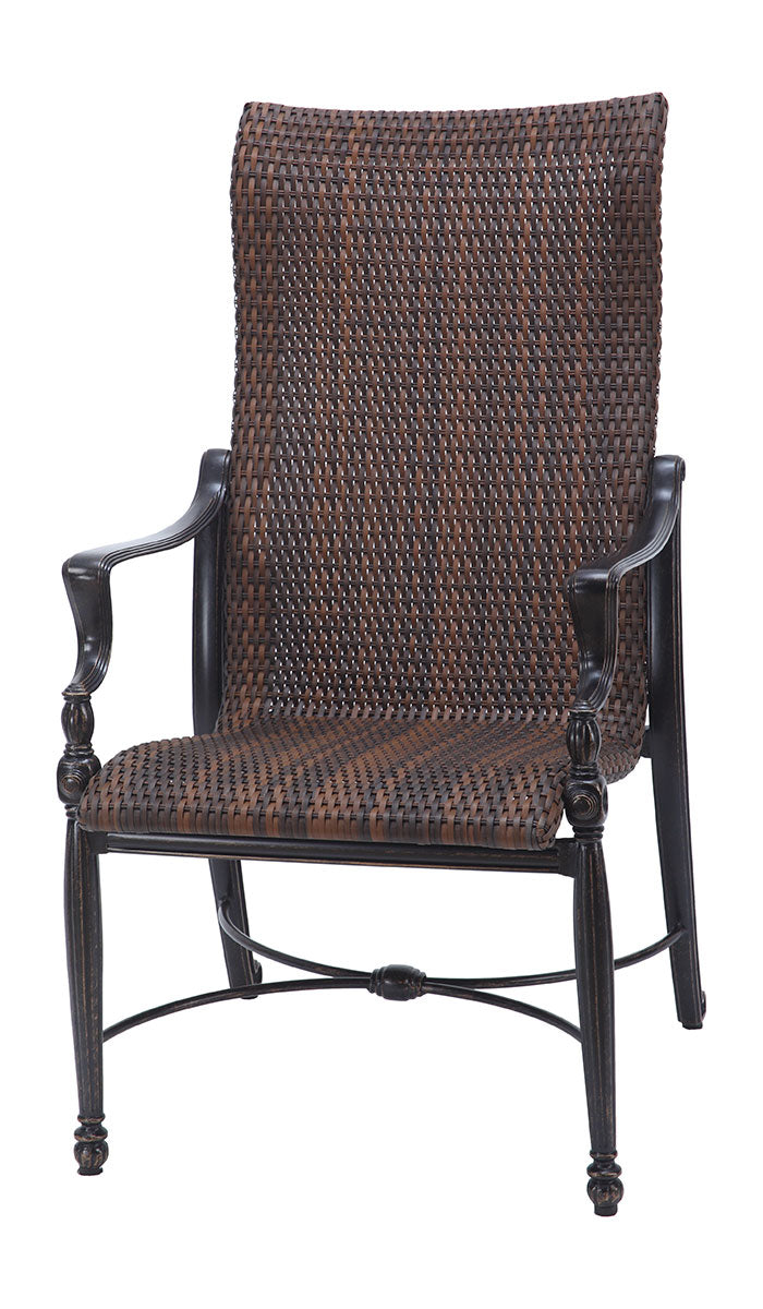 Gensun Bel Air Woven High Back Dining Chair in Midnight Gold