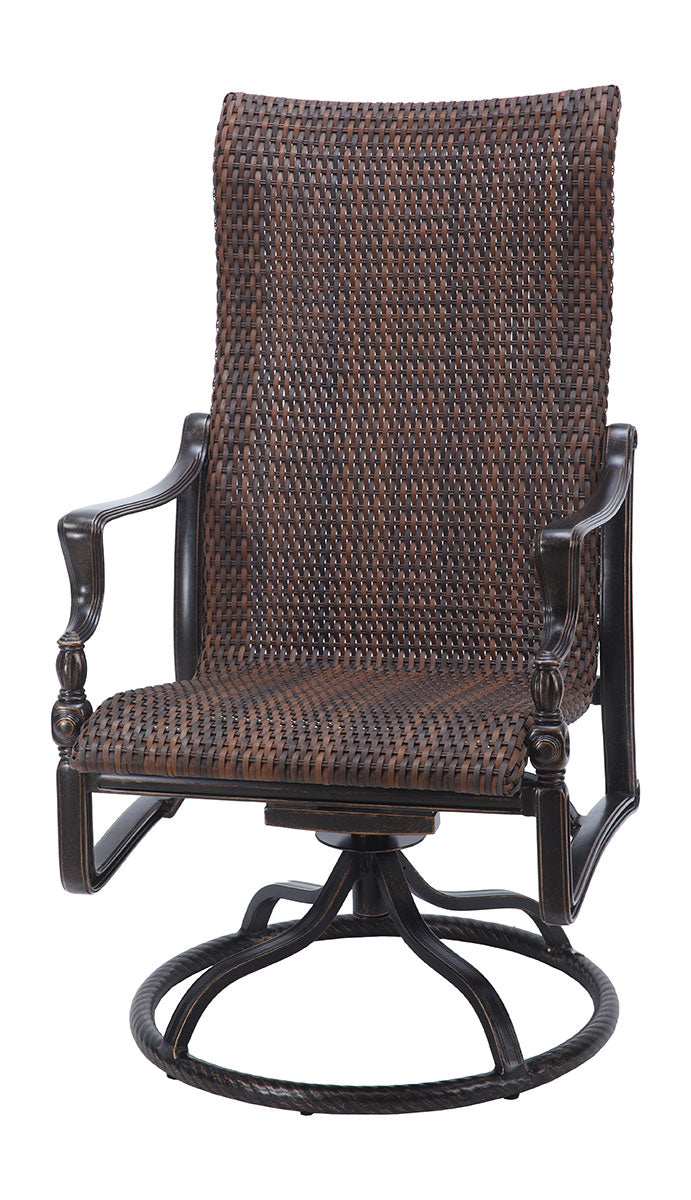 Gensun Bel Air Woven High Back Swivel Rocker in Midnight Gold
