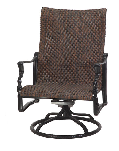 Gensun Bel Air Woven High Back Swivel Rocking Lounge Chair in Midnight Gold