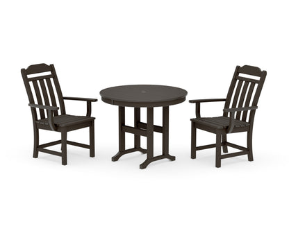POLYWOOD Cottage 3-Piece Farmhouse Dining Set in Vintage Coffee