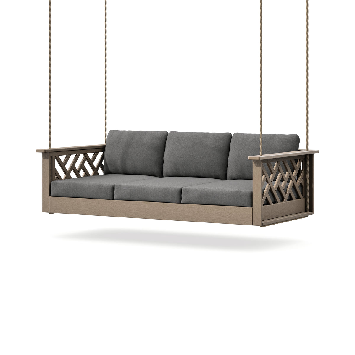 POLYWOOD Chippendale Daybed Swing in Vintage Sahara / Ash Charcoal