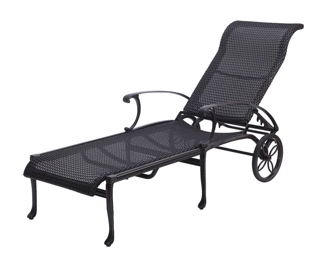 Gensun Michigan Woven Chaise Lounge in Carbon