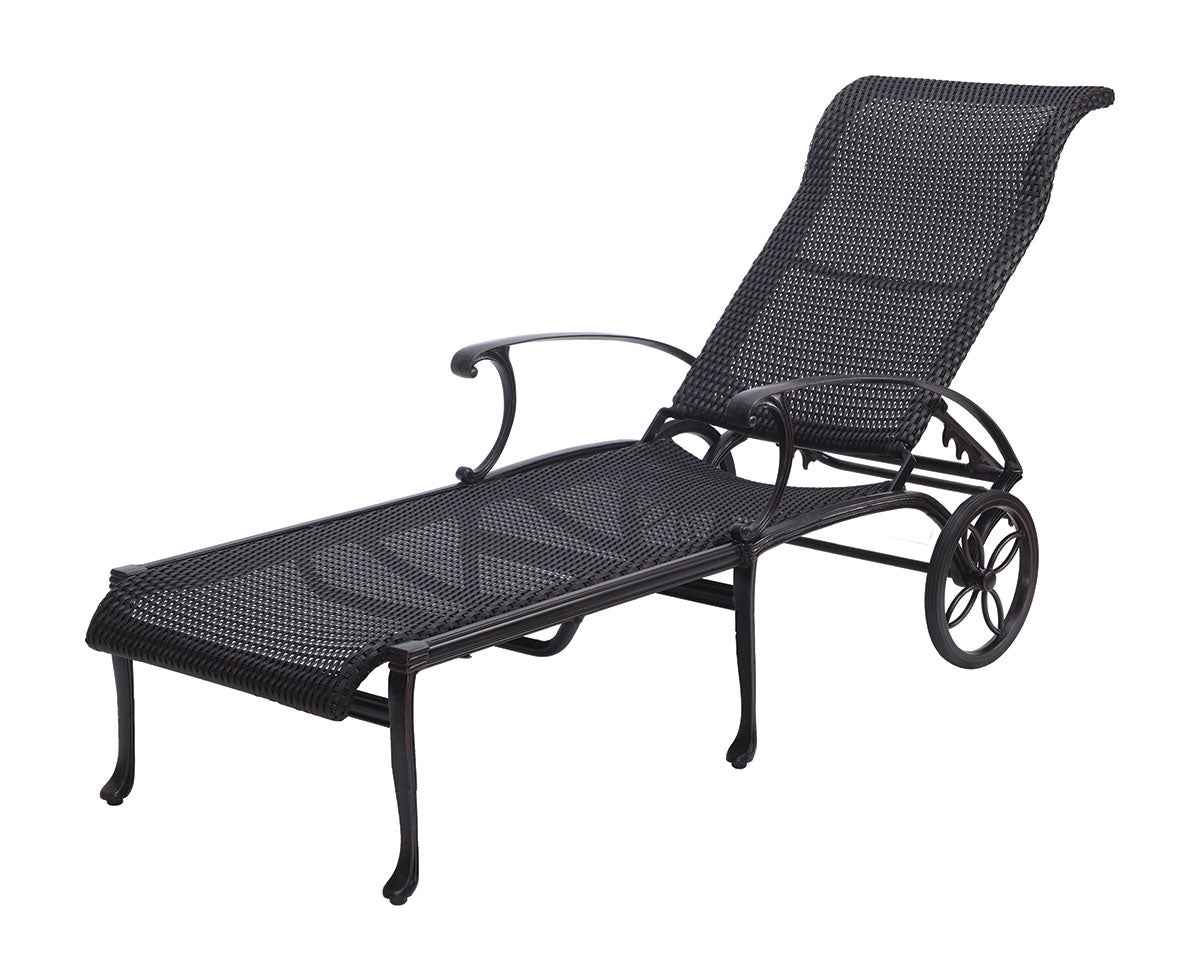 Gensun Michigan Woven Chaise Lounge in Carbon