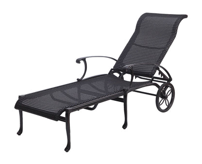 Gensun Michigan Woven Chaise Lounge in Carbon