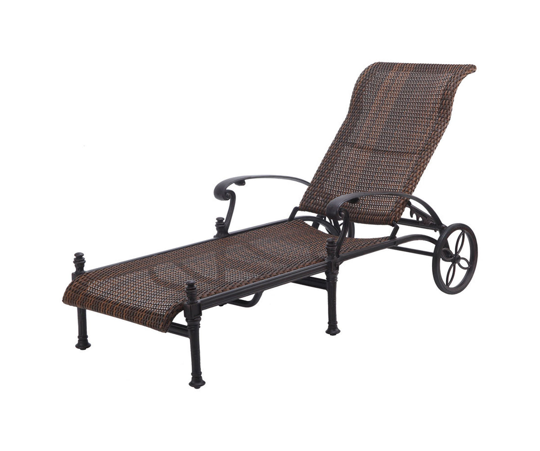 Gensun Florence Woven Chaise Lounge in Carbon