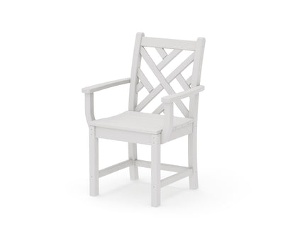 POLYWOOD Chippendale Dining Arm Chair in Vintage White