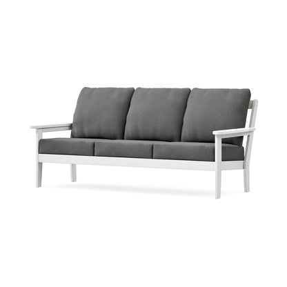POLYWOOD Cottage Deep Seating Sofa in Vintage White / Ash Charcoal