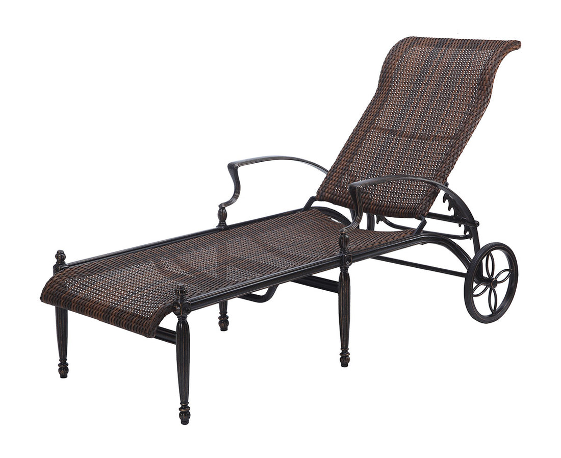 Gensun Bel Air Woven Chaise Lounge in Midnight Gold