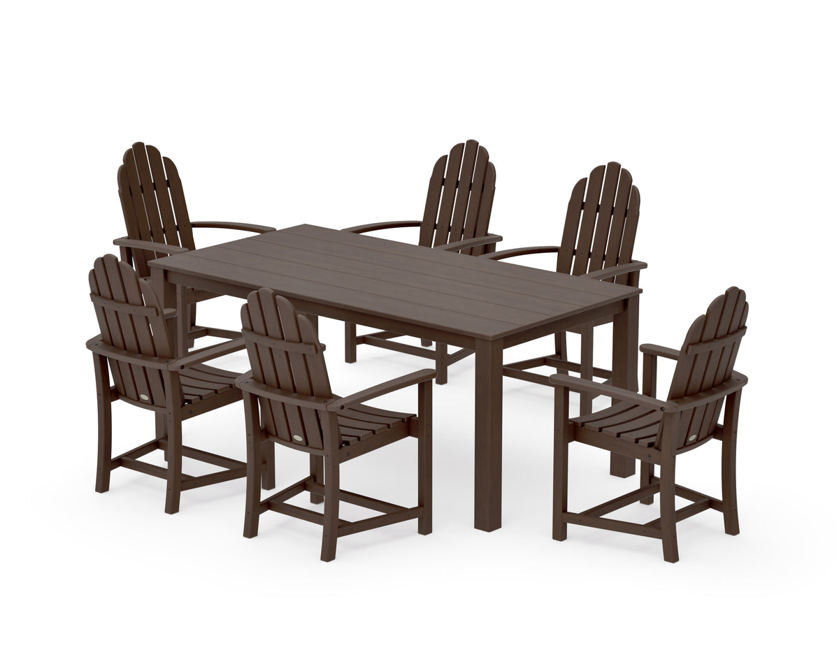 POLYWOOD Classic Adirondack 7-Piece Parsons Dining Set in Kona