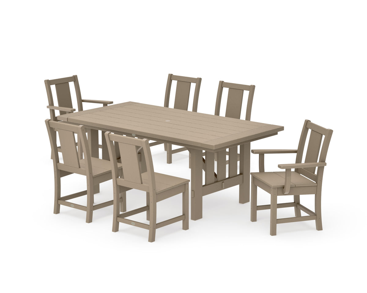 POLYWOOD Prairie 7-Piece Dining Set with Mission Table in Vintage Sahara
