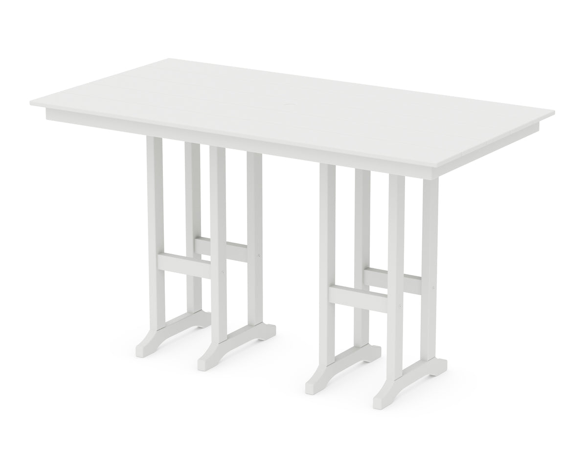 POLYWOOD Farmhouse 37" x 72" Bar Table in White