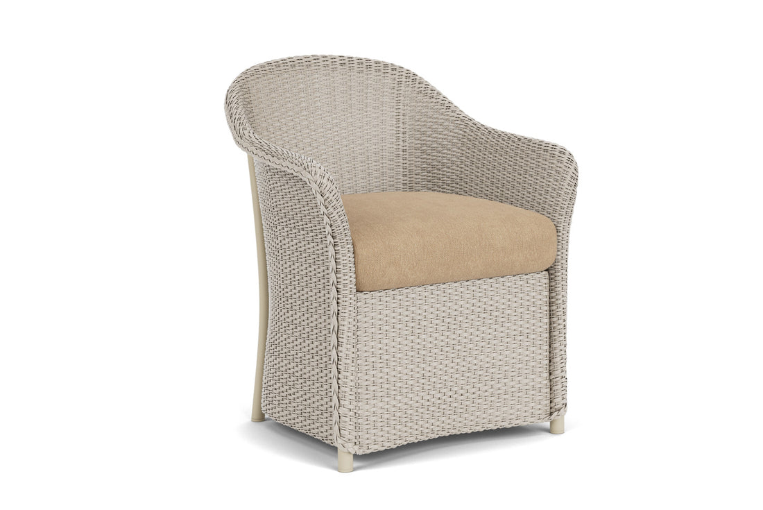 Lloyd Flanders Weekend Retreat Dining Armchair in Linen with Hayden Sand fabric, view 2