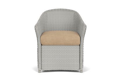 Lloyd Flanders Weekend Retreat Dining Armchair in Platinum with Hayden Sand fabric