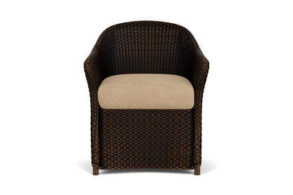 Lloyd Flanders Weekend Retreat Dining Armchair in Mink with Hayden Sand fabric