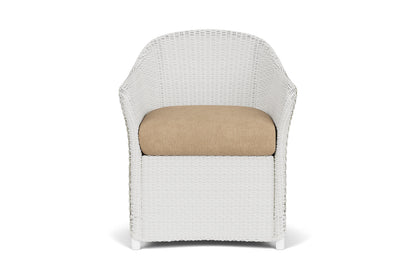 Lloyd Flanders Weekend Retreat Dining Set in Matte White with Hayden Sand fabric