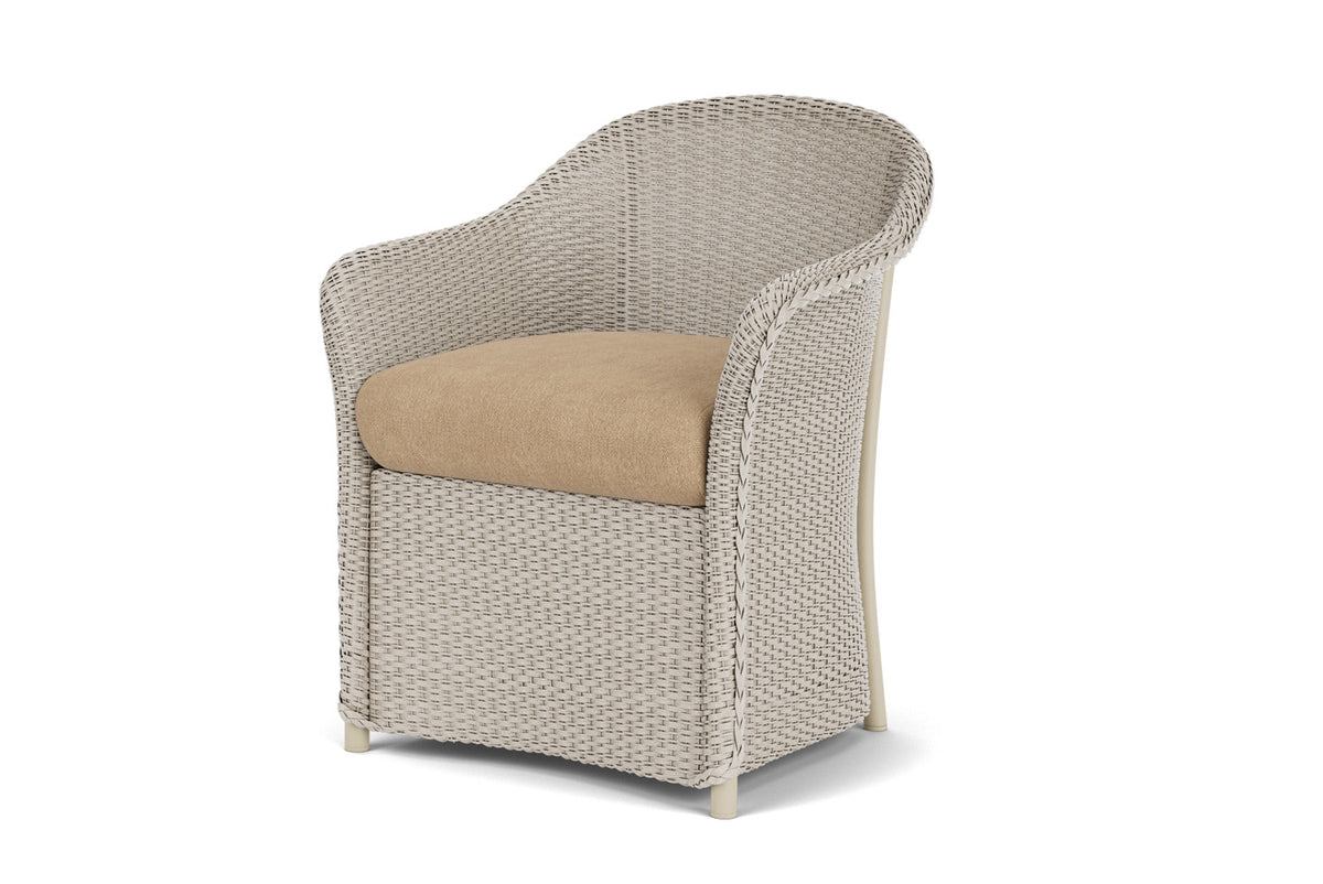 Lloyd Flanders Weekend Retreat Dining Armchair in Linen with Hayden Sand fabric, view 10