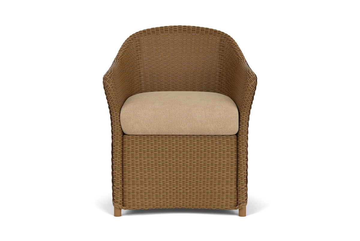 Lloyd Flanders Weekend Retreat Dining Set in Hickory with Hayden Sand fabric
