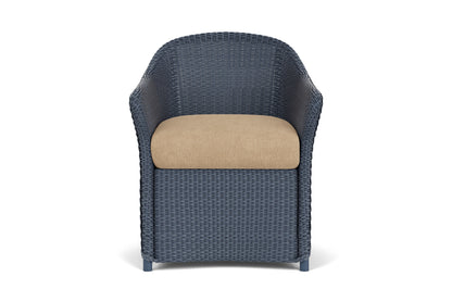Lloyd Flanders Weekend Retreat Dining Armchair in Denim Blue with Hayden Sand fabric