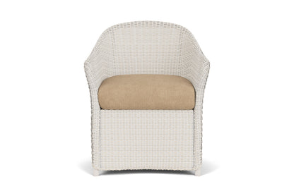 Lloyd Flanders Weekend Retreat Dining Set in Antique White with Hayden Sand fabric