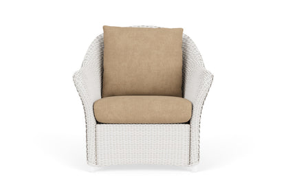 Lloyd Flanders Weekend Retreat Lounge Chair in White with Hayden Sand fabric