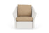 Lloyd Flanders Weekend Retreat Lounge Chair in White with Hayden Sand fabric