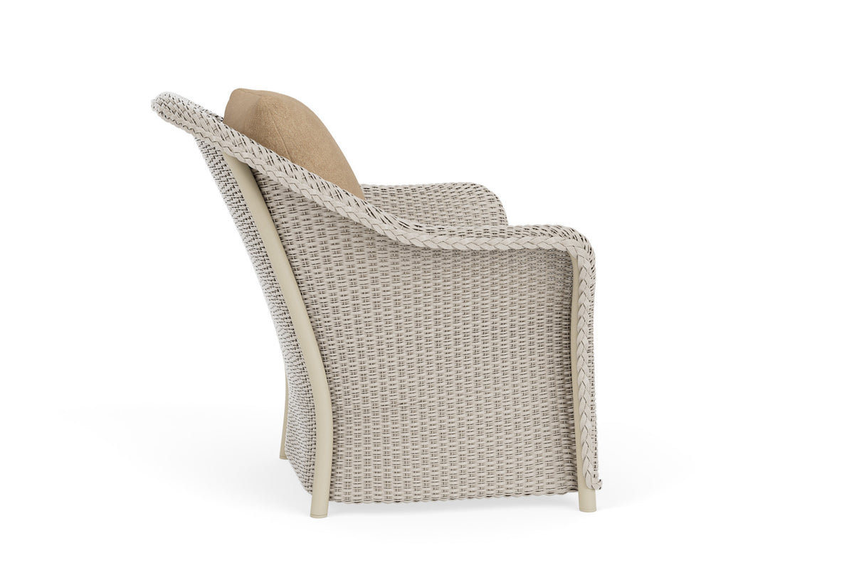 Lloyd Flanders Weekend Retreat Lounge Chair in Linen with Hayden Sand fabric, view 5