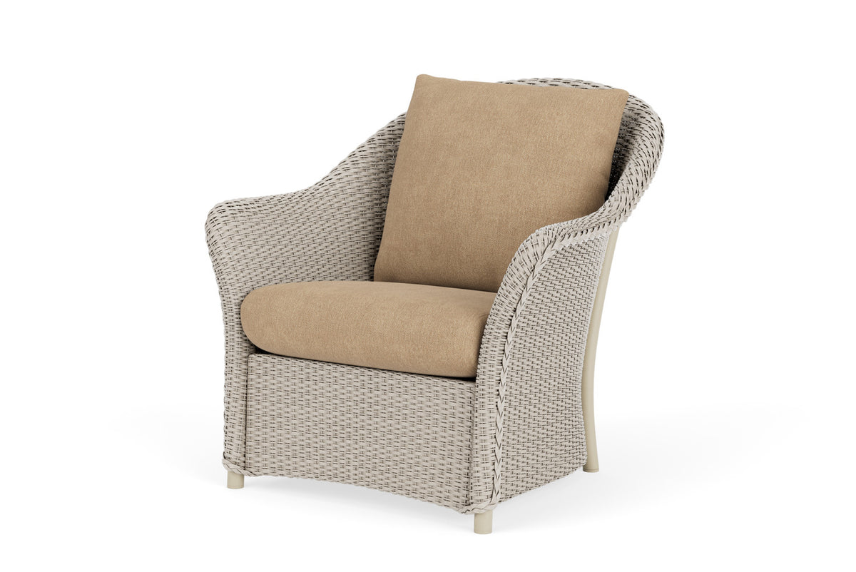 Lloyd Flanders Weekend Retreat Lounge Chair in Linen with Hayden Sand fabric, view 10