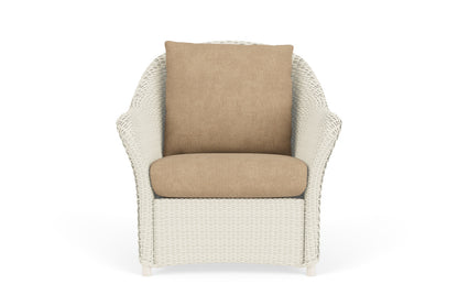 Lloyd Flanders Weekend Retreat Lounge Chair in Ivory with Hayden Sand fabric