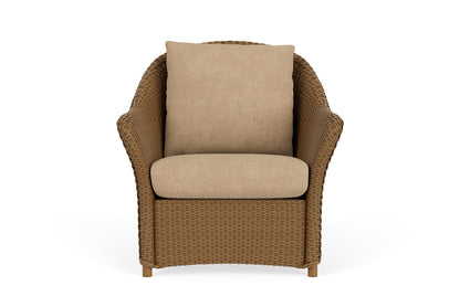 Lloyd Flanders Weekend Retreat Lounge Chair in Hickory with Hayden Sand fabric
