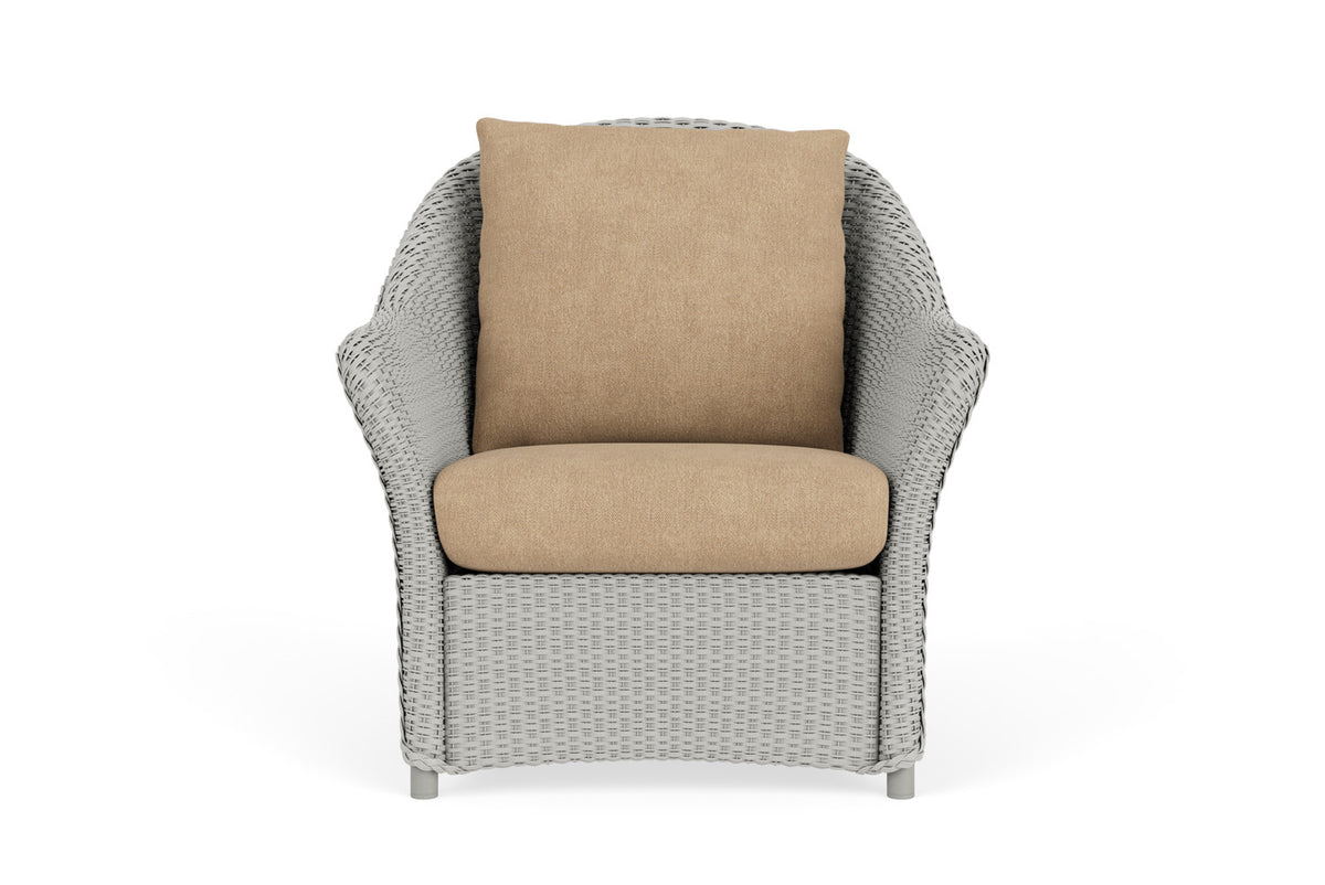 Lloyd Flanders Weekend Retreat Lounge Chair in Platinum with Hayden Sand fabric