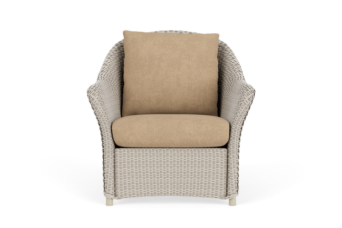Lloyd Flanders Weekend Retreat Lounge Chair in Linen with Hayden Sand fabric